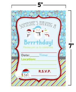 Brrrthday Winter Friends Birthday Party Invitations, 20 5"x7" Fill In Cards with Twenty White Envelopes by AmandaCreation 10 71eJ3NDbiHL
