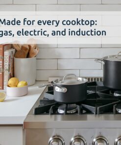 Kitchara Hard Anodized Non Stick Cookware Set - Nonstick, Oven Safe & Non Toxic Pots and Pans - Professional Chef Quality 10 Piece Set with with Frying Pans, Saucepans, Saute Pan, and Stockpot Non Stick Hard Anodized Aluminum 16 71eLGtOVYML