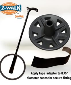 EZ-Walk/SandPad LandPad All Terrain Stabilizer Cane Tips (Single Pack) Single Pack w/Tape Adapter (Canes Only) 12 71eLYL4m4dL