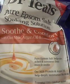 Dr Teal's Pure Epsom Salt, Soothe & Comfort with Oat Milk & Argan Oil, 3lbs (Packaging May Vary) 3 Pound (Pack of 1) 37 71eM8jxTdlL