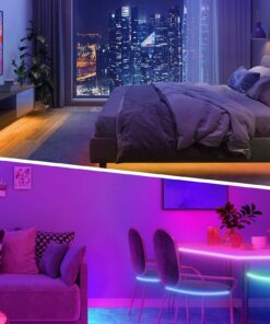 KSIPZE 100ft Led Strip Lights RGB Music Sync Color Changing,Bluetooth Led Lights with Smart App Control Remote,Led Lights for Bedroom Room Lighting Flexible Home Décor 27 71eMApHMTXL