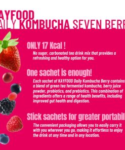 KAYFOOD Daily Kombucha Powder Tea 5g x 20 sticks (100g/3.52oz) with Bottle Sugar Free Diet Tea (SevenBerry Bottle Set) SevenBerry Bottle Set 8.45 Ounce (Pack of 20) 16 71eMs75hu7L