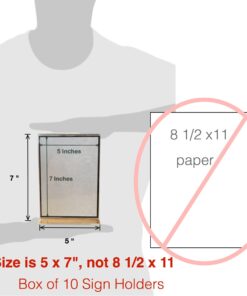 Beryland Acrylic Sign Holder - 5 x 7 inches - Side Insert, 10-Pack of Sign Holders (Box of 10) 11 71eOSIuc1FL