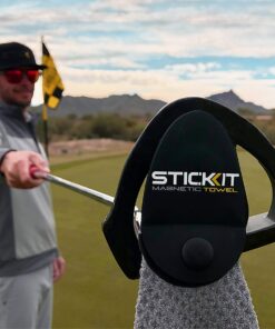 STICKIT Magnetic Towel, Gray | Top-Tier Microfiber Golf Towel with Deep Waffle Pockets | Industrial Strength Magnet for Strong Hold to Golf Carts or Clubs Pack of 1 16 71eOd7PuH3L