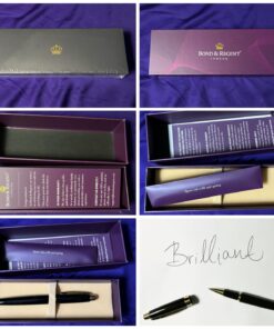 Bond & Regent Rollerball Pen - Certified Luxury Grade | 24 Karat Gold & Gloss Black | Nice Gift Pens for Men and Women 24 Karat Gold Finish & Black Gloss Lacquer 55 71eP82JGrDL