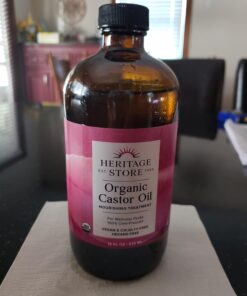 HERITAGE STORE Organic Castor Oil, Glass Bottle, Cold Pressed, Rich Hydration for Hair & Skin, Bold Lashes & Brows | 16oz 16 Fl Oz (Pack of 1) 30 71ePBQnPICL