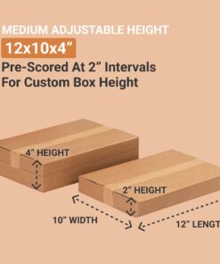 AVIDITI Shipping Boxes Multi-Depth 12"L x 10"W x 4"H, 25-Pack | Corrugated Cardboard Box for Packing, Moving and Storage 9 71ePdzrrOCL