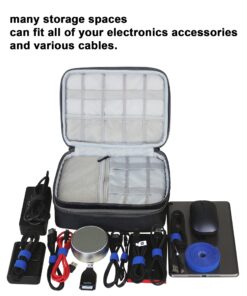 Tech Cable Organizer Bag Electronics Charger IT Accessories Cord Wire Case for Travel (Black) 29 71ePreDUVL