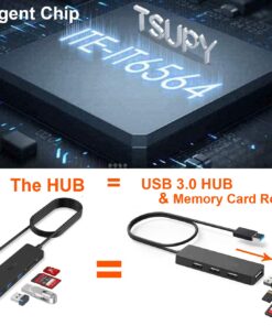 USB Hub 3.0 Splitter, TSUPY USB 3.0 Hub Multi USB Adapter Port Expander with 4ft Cable, SD/TF Card Reader & 3 USB 3.0 Ports Compatible for PC, Laptops, Surface Pro, MacBook, iMac Pro 4 FT 31 71eQOPJtSL 1