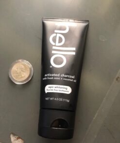 Hello Activated Charcoal Epic Teeth Whitening Fluoride Free Toothpaste, Fresh Mint and Coconut Oil, Vegan, SLS Free, Gluten Free and Peroxide Free, 4 Ounce 4 Ounce (Pack of 1) 42 71eQsWBzJL