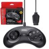 Retro-Bit Official Sega Genesis Controller 6-Button Arcade Pad for Sega Genesis - Original Port (Black) Black