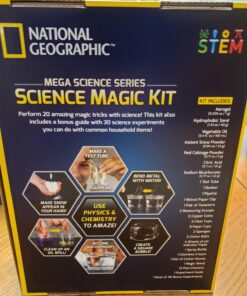 NATIONAL GEOGRAPHIC Science Magic Kit – Science Kit for Kids with 50 Unique Experiments and Magic Tricks, Chemistry Set and STEM Project, A Great Gift for Boys and Girls (Amazon Exclusive) Mega Science Magic 66 71eS8u8KhlL