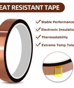 High Temperature Tape Heat Resistant Tape Heat Transfer Tape for Sublimation No Residue 10mm X 33m 108ft (Yellow-2 Roll) A-Yellow-2 Roll 26 71eSP ohKkL
