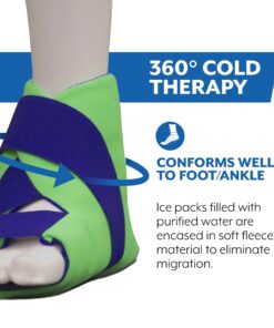 Brownmed - Polar Ice Foot/Ankle Wrap - Compression Foot & Ankle Ice Pack Wrap - Reusable Ankle & Foot Ice Wrap - Flexible Ice Packs for Injuries - Black 11 71eT8C3mxKL