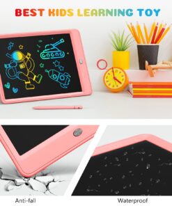 LCD Writing Tablet 2 Pack for Kids 10 Inch Colorful Screen, Toddler Educational Toys for 2 3 4 5 6 Years Old Boys and Girls, Reusable and Portable Drawing Tablet Christmas Toys Gifts for Kids Blue,pink 10 71eU6itEdL