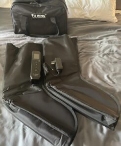 FIT KING Leg Massager with Heat - Upgraded Leg Compression Massager for Circulation and Pain Relief, FSA HSA Approved Foot and Leg Massager Compression Boot for Edema, Relax Recover - Gift for Dad Mom Classis Black With Blue 1 Pair (2PCS) 56 71eUdLGqauL