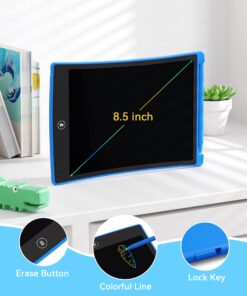 KOKODI Kids Toys LCD Writing Tablet, Colorful Toddler Drawing Pad Doodle Board Erasable, Educational Learning Toys Birthday Gifts for Girls Boys Age 3 4 5 6 7 8 Kids Road Trip Essentials(Blue) Blue 8.5 Inch 14 71eUgym1mzL