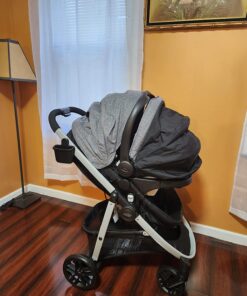 Graco Modes Pramette Travel System, Includes Baby Stroller with True Pram Mode, Reversible Seat, One Hand Fold, Extra Storage, Child Tray and SnugRide 35 Infant Car Seat, Ellington Modes Pramette w/ Infant Pramette Mode 44 71eUhCC3psL