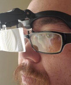 Beileshi Headhand Magnifier Glasses With 2 LED Professional Jeweler's Loupe Light Bracket and Headband are Interchangeable 5Lens Glass Magnifying Visor Black 30 71eUsrT1JmL