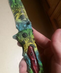 Promithi Camo EDC Small Pocket Knife Stainless Steel Blade Camping Hunting Survival Outdoor Folding Knife,Collection Knives,8 Inch,Colorful,with Belt Clip (Yellow) 25 71eVxHEa0L