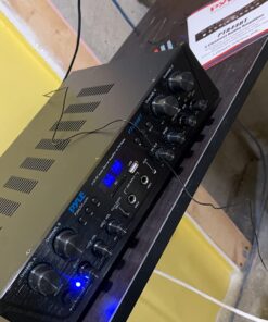 Pyle 500W Karaoke Wireless Bluetooth Amplifier - 4 Channel Stereo Audio Home Theater Speaker Sound Power Receiver with AUX IN, FM, RCA Subwoofer Speakers OUT, USB, Microphone IN with Echo - PTA44BT Amplifier System 39 71eW4d39MvL