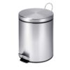 Honey-Can-Do Mini Stainless Steel Trash Can with Lid and Foot Pedal TRS-01449 Silver Modern 19 71eWAAsejyL