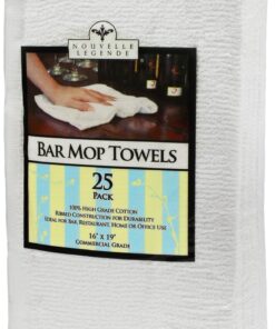Nouvelle Legende Ribbed Bar Mop Towel, Cotton, 16 by 19 Inches, White, Pack of 25 11 71eWPRhoQvL
