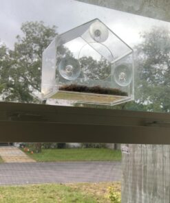 Nature Gear Window Bird Feeder - Refillable Sliding Tray - Weather Proof - Snow and Squirrel Resistant - Drains Rain Water - See Songbirds from Home! (House Style) (House Model) House 32 71eX07FfInL