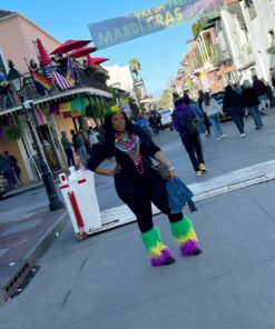 MARDI GRAS FURRY LEG COVERS Standard Size Purple / Yellow / Green 19 71eX1PJj1L