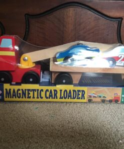 Melissa & Doug Magnetic Car Loader Wooden Toy Set With 4 Cars and 1 Semi-Trailer Truck - Crane Wooden Toy, Vehicle Toys For Kids Ages 3+ 53 71eXo bHVML