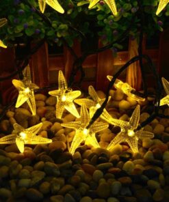 Original Starfish Solar String Lights, 20ft 30 LED Fairy Halloween Christmas Lights Decorative Lighting for Indoor/Outdoor, Garden, Home, Patio, Lawn, Party and Holiday Decorations(Warm White) 6 71eZoeEo4HL