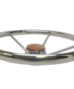 Pactrade Marine 13 1/2" Destroyer SS 304 Steering Wheel 5 Spoke Teak Wood Cap 12 71eZtMX44L