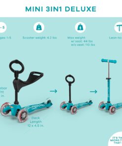 Micro Kickboard - Mini 3in1 Deluxe 3-Stage Ride-on Micro Scooter Toddler Toys for Ages 12 Months to 5 Years Aqua 11 71eZxjOBXwL