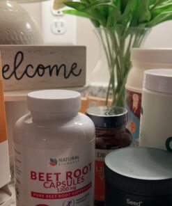 Beet Root Capsules - 1200mg Per Serving - 200 Beet Root Powder Capsules - Beetroot Powder Supports Blood Pressure, Athletic Performance, Digestive, Immune System (Pure, Non-GMO & Gluten Free 27 71eaElveMiL
