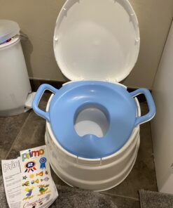 Primo 4-in-1 Complete Toilet Trainer & Step Stool, with Blue Seat, White 46 71eaTEq1YaL