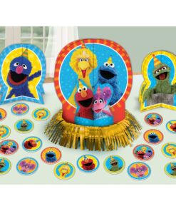 amscan 281672 Table Decorating Kit Sesame Street Collection 1 Pack (23 pcs) Party Accessory, Multicolor, One Size
