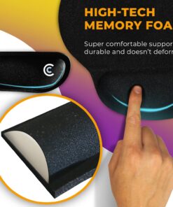 Wrist Rests for Keyboard and Mouse Pad Set - Memory Foam Cushion, Black - Ergonomic Wrists Hand Arm Rest Support for Laptop Computer Desk and Gaming - Carpal Tunnel Syndrome Relief Original 34 71ecs6gbEJL