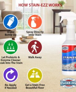 Clean-eez Stain-eez Carpet Cleaner Spray – Pro-Biotics & Enzyme Power for Ultimate Stain & Odor Elimination – Best Pet Carpet Cleaner Single Bottle 14 71edLbwVXsL