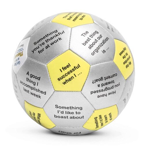 Get Happy at Work Thumball 6" | Team Building Activities - Create a Positive Workplace. Promote Optimisim & Happy Conversations | 32 Prompts