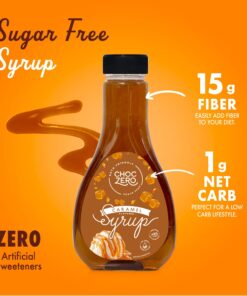 ChocZero's Chocolate and Caramel Syrup. Sugar Free, Low Net Carb, No Preservatives. Gluten Free. No Sugar Alcohols. Great for waffles and pancakes (2 bottles) 16 71eeO5luS0L 1
