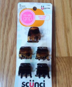 Scunci No-Slip Grip Mini Jaw Clips, 5 Count (Pack of 1) 5 Count (Pack of 1) 21 71eeRMucKbL