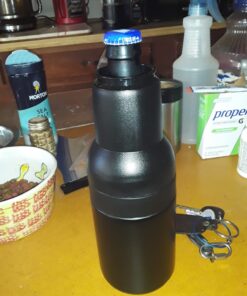 Asobu Frosty Beer Holder 2 Go Vacuum Insulated Double Walled Stainless Steel Beer Can and Bottle Cooler with Beer Opener Eco Friendly and Bpa Free (black) Black 40 71eexEC3O7L