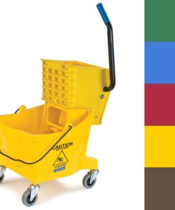 Carlisle FoodService Products Mop Bucket with Side-Press Wringer for Floor Cleaning, Restaurants, Offices, And Janitorial Use, Polyproylene, 26 Quarts, Yellow 28 71ef oNg20L