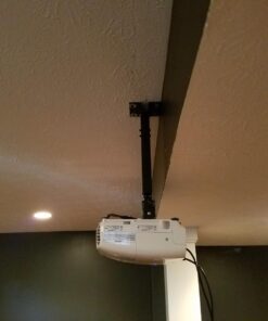 Henxlco Universal Projector Mount Wall or Ceiling Bracket with Adjustable Height and Extendable Arms Tilt DLP LCD Projection Mount for Home and Office Different Size Projector (Black) Black 31 71ef9pdar8L