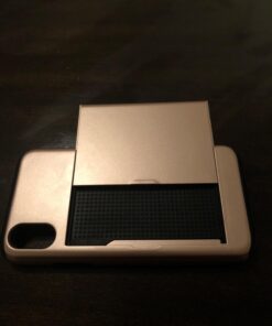 SAMONPOW iPhone X Case, iPhone 10 Case,Hybrid iPhone X Wallet Case Card Holder Shell Heavy Duty Protection Shockproof Anti Scratch Soft Rubber Bumper Cover Case for iPhone X 5.8 inch Rose Gold 32 71efLjzyGL