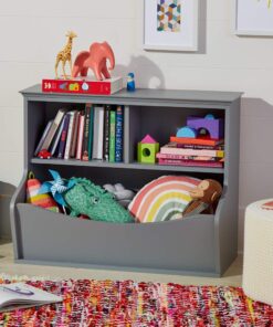 Amazon Basics Children's 3 Shelf Multi-Functional Bookcase and Toy Storage Bin - Grey, 14.84"D x 31.25"W x 24.56"H 20 71eg6CL3w3L