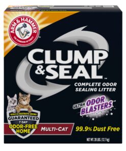 Arm Hammer Clump Seal Litter Multi-Cat Complete Odor Sealing Clumping Clay Cat Litter, 28lb 24 71egK4KII6L