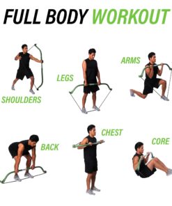 Original Gorilla Bow Portable Home Gym Resistance Bands and Bar System for Travel, Fitness, Weightlifting and Exercise Kit, Full Body Workout Equipment Set Original Bow, Green, Base Bundle 15 71eh ZIIKL