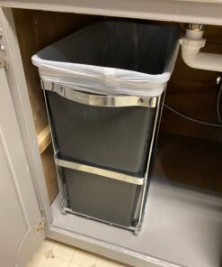 simplehuman 30 Liter / 8 Gallon Under Counter Kitchen Cabinet Pull-Out Trash Can, Heavy-Duty Steel Frame 57 71ehCG nNjL