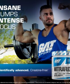 GAT SPORT Nitraflex Advanced Pre-Workout Powder, Increases Blood Flow, Boosts Strength and Energy, Improves Exercise Performance, Creatine-Free (Black Cherry, 30 Servings) Black Cherry 30 Servings (Pack of 1) Standard Packaging 15 71ehbpZ6okL 1